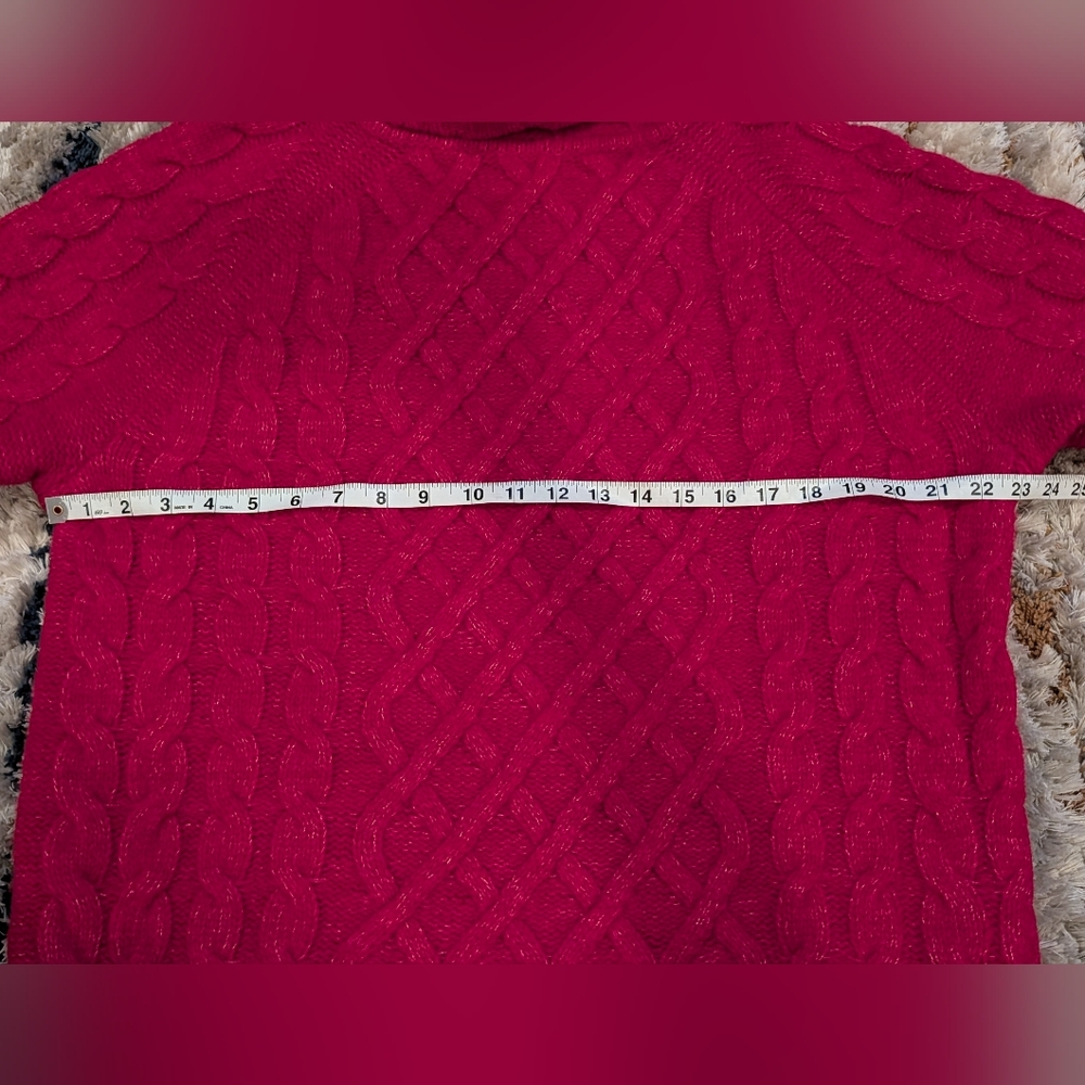 Banana Republic XS Yak Hair Wool Cesta Cable-Knit Turtleneck Sweater Oversized - Picture 11 of 12